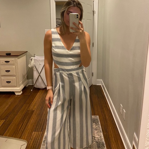 Pants - Striped open-back jumper
